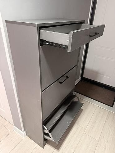 Шкафтар: Тумба жана бут кийим койгуч, Жаңы, МДФ, Өзү алып кетүү, Акылуу жеткирүү, түсү - Боз — 2