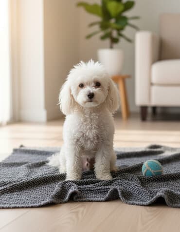 белые щенки: Пудель, 6 месяцев, Самец, С прививкой — 1