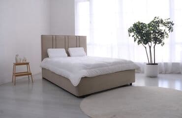 матрас на 2 спальную кровать: Кровать с мягким изголовьем Мелиса. Изголовье имеет вертикальную — 2