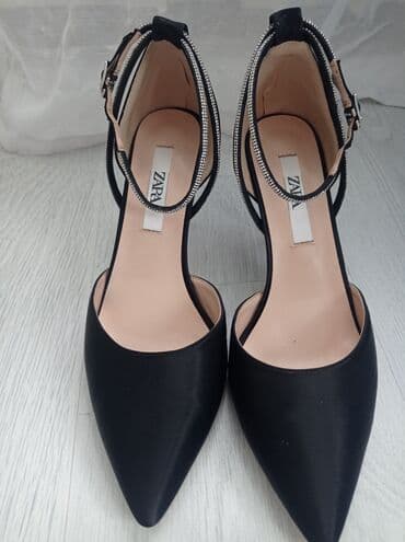 Туфли: Туфли, 39, Zara, Б/у, цвет - Черный, Самовывоз — 2