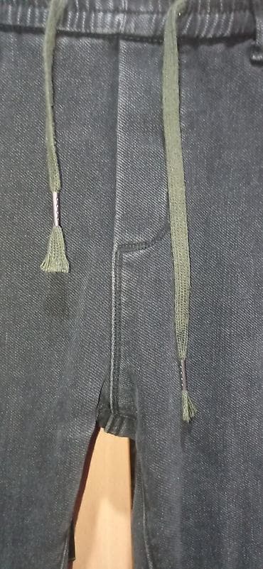 Спорттук костюмдар: Джинсы-джоггеры мужские, тёмно‑серый/чёрный деним.В стиле банан - — 4