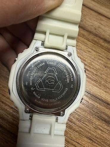 очки антифарный: CASIO G‑SHOCK, модуль 5544 — белые наручные часы в корпусе серии — 2