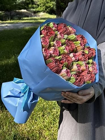 подушки для сна: Букет из зефирных тюльпанов - Съедобный букет, составленный из — 1