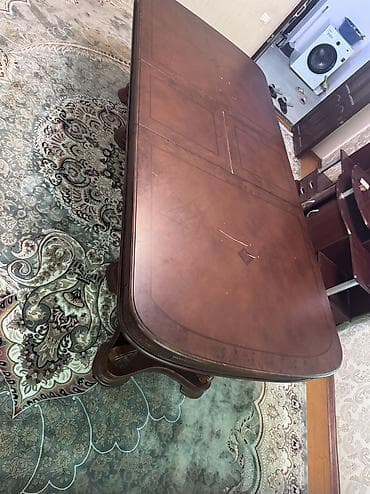 chair table: Стол и стул для зала, Б/у, Самовывоз, цвет - Коричневый — 2