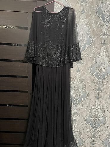 ботасы бу: Вечернее длинное платье VATOZ, черного цвета. - Силуэт: прямой с — 3