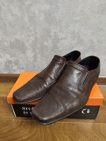 кожаные лоферы: Мужские кожаные лоферы (слипоны), коричневый цвет. - Верх — 1