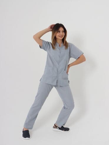 Инвалидные коляски: Медицинский костюм "Лондон" -Стойка воротник -На кнопках -Высокое — 9