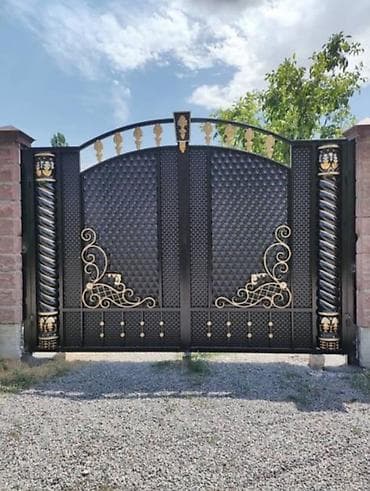 Кованые распашные ворота из металла. - Дизайн: классика с
