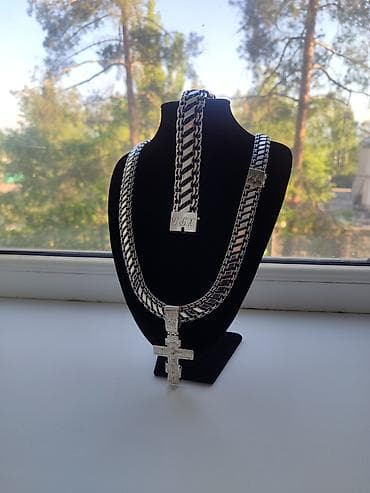 цепочки на шею: Массивный мужской комплект из серебра 925 пробы — выбор для тех, кто — 1