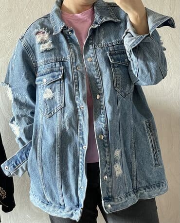 магазины мужской одежды в бишкеке: Джинсовая куртка, Свободная модель, Осень-весна, M — 5