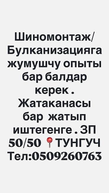 Жумушчулар керек Шиномонтажга Шиномонтаж/Булканизацияга жумушчу опыты at lalafo.kg Жумушчулар керек Шиномонтажга Шиномонтаж/Булканизацияга жумушчу опыты