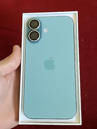 IPhone 16, Б/у, 128 ГБ, Защитное стекло, Чехол, Коробка, 100 %