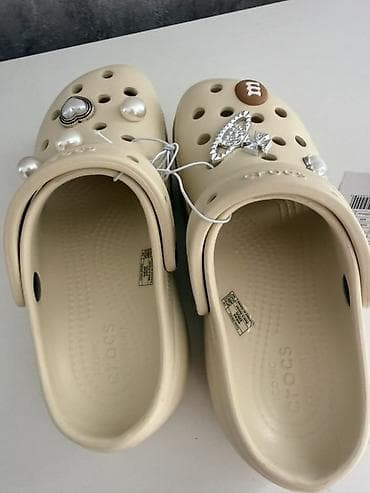 5 4: Сабо, 36, 39, Crocs, Новый, цвет - Бежевый, Платная доставка, Бесплатная доставка, Самовывоз — 3