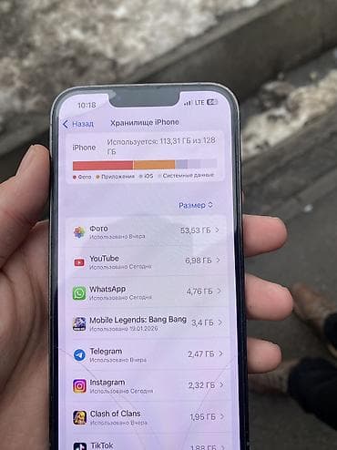 phone 6s: IPhone 13 Pro, 128 ГБ, Sierra Blue, Кабель, 74 % — 3