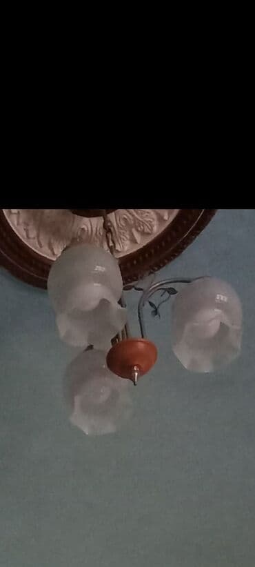 кыргызстан суроттор: Продается люстра стальная, плафоны хрусталь в г.Ош., Цена 500с. — 4