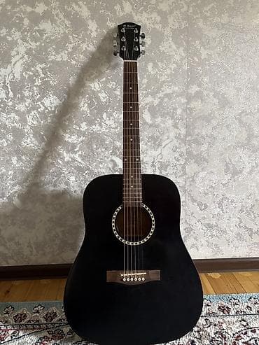 струны для гитар: Акустическая гитара Dreadnought, цвет черный (матовый). Классическая — 1
