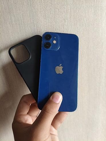 IPhone 12 mini, Б/у, 64 ГБ, Синий, Чехол, 69 %