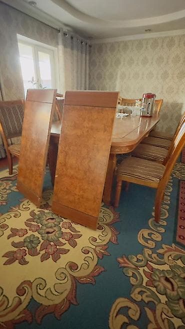 стол стул сатылат: Конок бөлмөсү үчүн үстөл жана отургуч, Колдонулган, түсү - Күрөң — 2