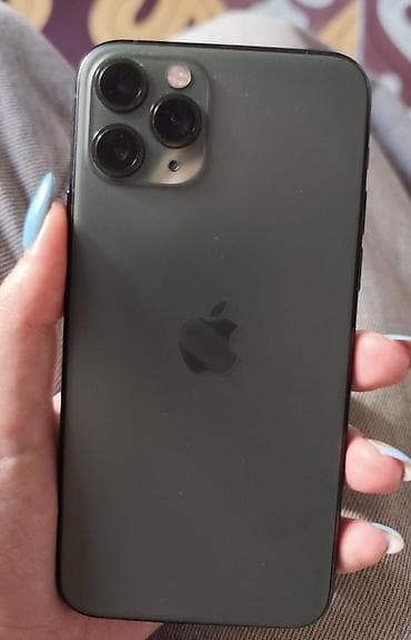 телефоны xiaomi redmi 10 с: IPhone 11 Pro, Б/у, 256 ГБ, Matte Midnight Green, Чехол, Коробка, 77 % — 1