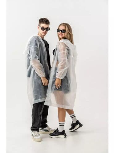 плащь женский: Дождевик с капюшоном, удлинённый - Прозрачный, легкий и — 4