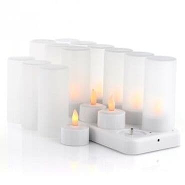 мощные садовые фонари на солнечных батареях: Светодиодные свечи с подзарядкой 12шт Светодиодные свечи с зарядным — 3