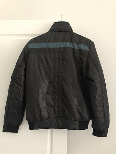 tech fleece: Мужская стёганая куртка, демисезонная. - Цвет: чёрный с бирюзовыми — 3