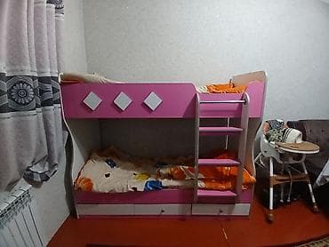 Унаа түрүндөгү керебеттер: Балдар үчүн эки ярустуу, ЛДСП, түсү - Кызгылт lalafo.kg да — 2 Унаа түрүндөгү керебеттер: Балдар үчүн эки ярустуу, ЛДСП, түсү - Кызгылт — 2