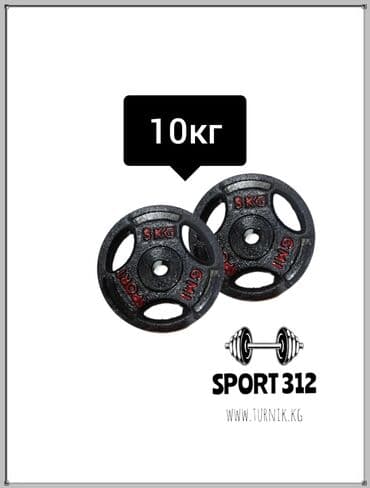 Блина на штангу Железные 2 блина по 5 кг Комплект 10 кг Цена указана