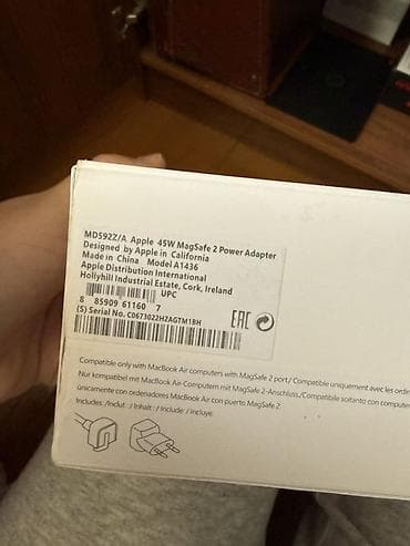 note: Apple 45W MagSafe 2 Power Adapter (модель A1436). Оригинал, новый — 2