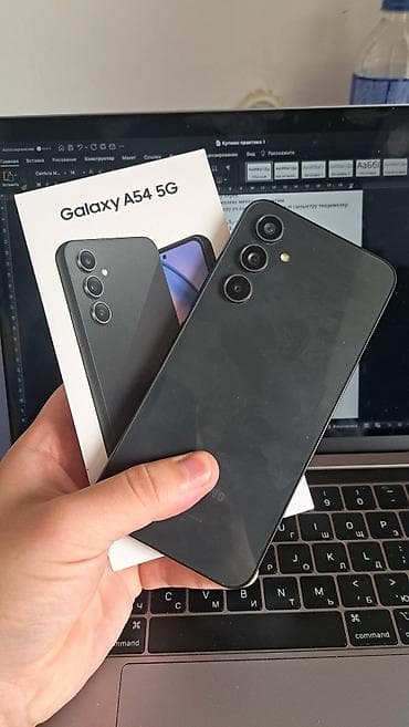 iphone d: Samsung Galaxy A54 5G, Б/у, 128 ГБ, цвет - Черный, 2 SIM — 2