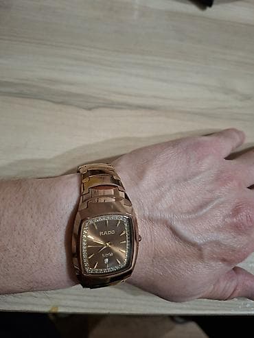 золотая мужская печатка: Классические часы часы, Rado, Керамика, Япония, Президентские, Мужские, Новый — 6