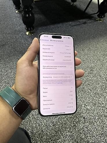 IPhone 15 Pro Max, Б/у, 256 ГБ, Natural Titanium, 79 %