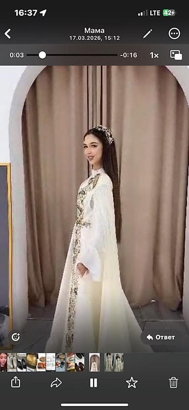 восточный платья: Прокат Нарядное восточное платье-кафтан в молочном оттенке с богатой — 4