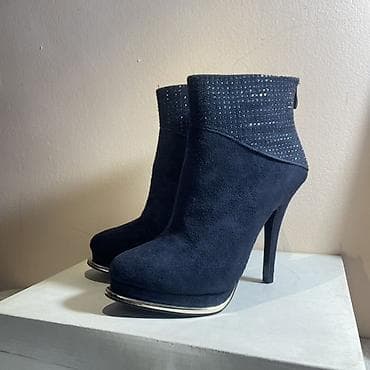 Атайын кийим: Женские ботильоны на высоком каблуке (2 пары) 1) Темно-серые замшевые — 2