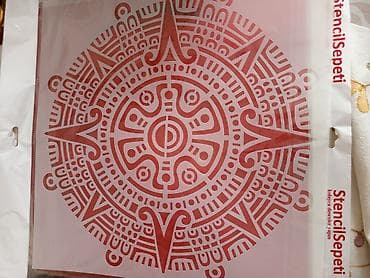 набор текст: Трафарет StencilSepeti — круглый мандала/этно-орнамент - Материал — 1