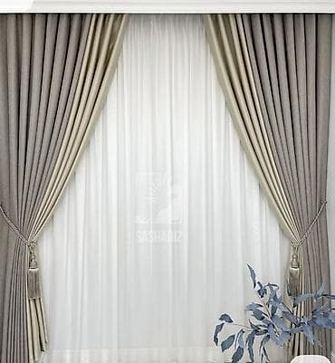 Комплект штор, С кистями, Готовое изделие, Для зала