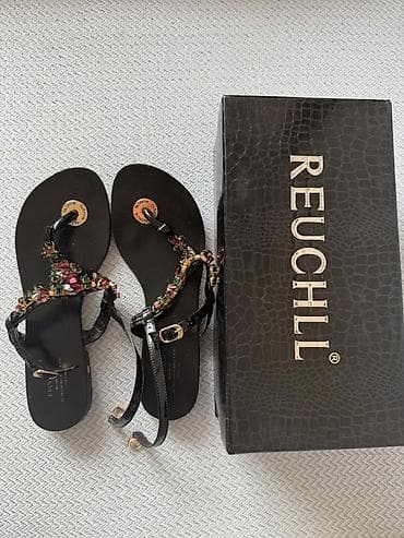 nike react: Женские сандалии REUCHLL - Цвет: черный - Форма: плоская подошва — 1