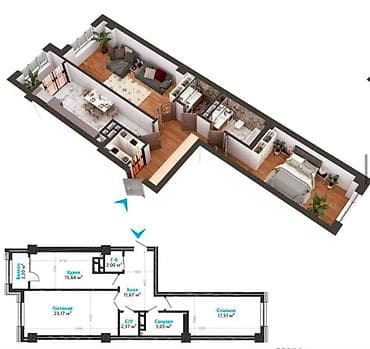 вип бишкек 2025: 2 комнаты, 82 м², Элитка, 10 этаж, Готовая ПСО (под самоотделку) — 2