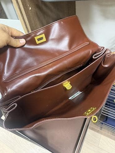 кожаная: Женская сумка-тоут, коричневый - Материалы: наружная часть — мягкая — 2