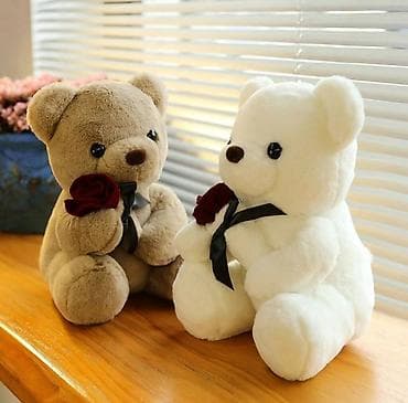 teddy: Мягкая игрушка «Белый мишка с розой» - Очаровательный плюшевый — 2