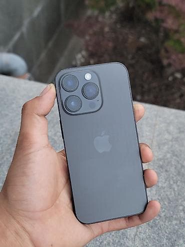IPhone 14 Pro, Б/у, 256 ГБ, Black Titanium, Защитное стекло, Чехол, 100 %
