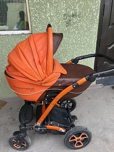 Коляскалар: Детская коляска люлька Inspire Eco, цвет оранжево‑коричневый — 4