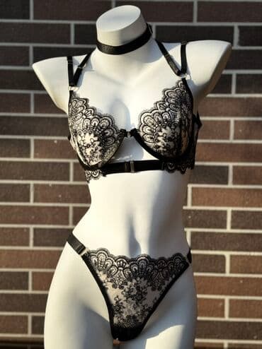 оборудование для нижнего белья: Комплект, Бюстгальтер, Стринги, Гипюр, С кружевом — 8