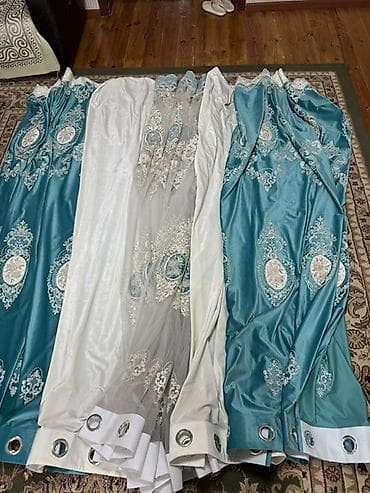 буква к: Комплект штор с тюлем на люверсах - Состав комплекта: 2 плотные — 1