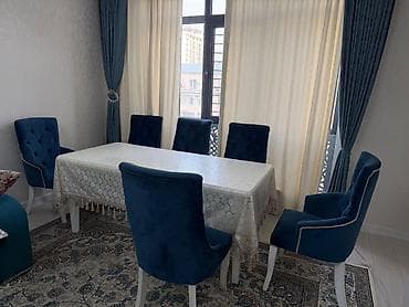 Стол жана отургуч комплекттери: Конок бөлмөсү үчүн үстөл жана отургуч, түсү - Көк — 2