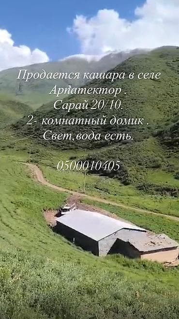 мкр аламедин 1: Кашара в селе Арпатектор. - Хозяйственный сарай 20×10 м. - Жилой — 1