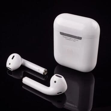 аирподсы оригинал: Каптагычтар, Apple, Жаңы, Электр зымсыз (Bluetooth), Классикалык — 5