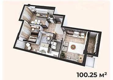 Продажа квартир: 3 комнаты, 140 м², Элитка, 10 этаж, Готовая ПСО (под самоотделку) — 3