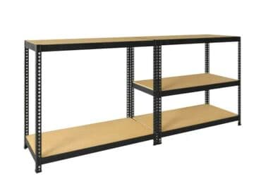 аксессуары для серверных шкафов полки стационарные: Чёрный металлический стеллаж с настилом из двп Новый стеллаж в — 3