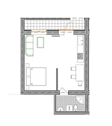 номера в иссык куле: 1 комната, 46 м², Элитка, 1 этаж, ПСО (под самоотделку) — 5